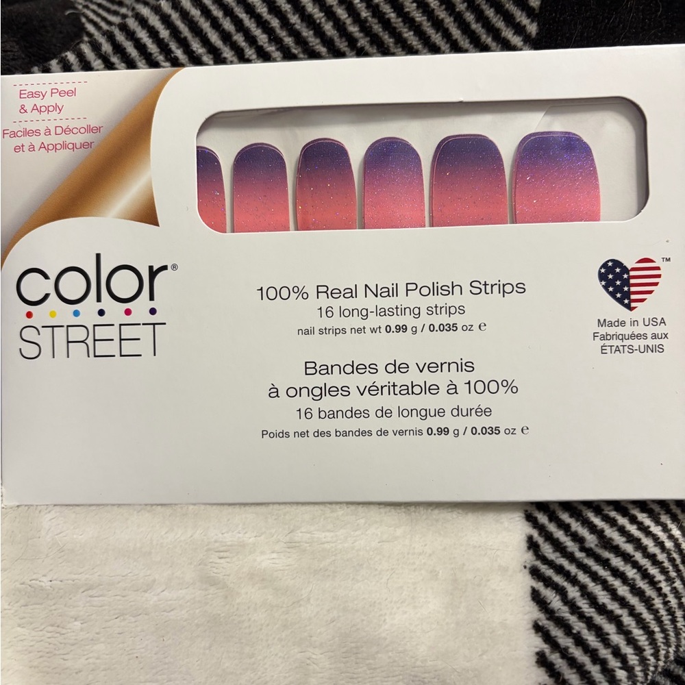 Color Street Pink and Purple Nail Polish Strips TIL THE GLITTER END